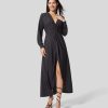 Kleider HALARA | Metallic-Partykleid Mit Tiefem V-Ausschnitt Und Uberkreuztem, Gerafftem, Asymmetrischem Saum