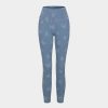 Denim HALARA | Halaramagic Lassige 7/8-Leggings Aus Elastischem Strick-Denim Mit Hoher Taille, Uberkreuzten Seitentaschen Und Schmetterlingsdruck