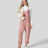 Kleidung HALARA Jumpsuits | Lassiger Overall Mit Spaghettitragern Und Vordertasche, Verstellbar, Aufrollbare Beine, Waffelmuster