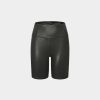 Rocke Und Skorts HALARA | Cloudful Glanzstoff, Hoch Taillierter Ruckenbund, Taschenfoliendruck, Dehnbare, Lassige Biker-Shorts Aus Kunstleder, 7''