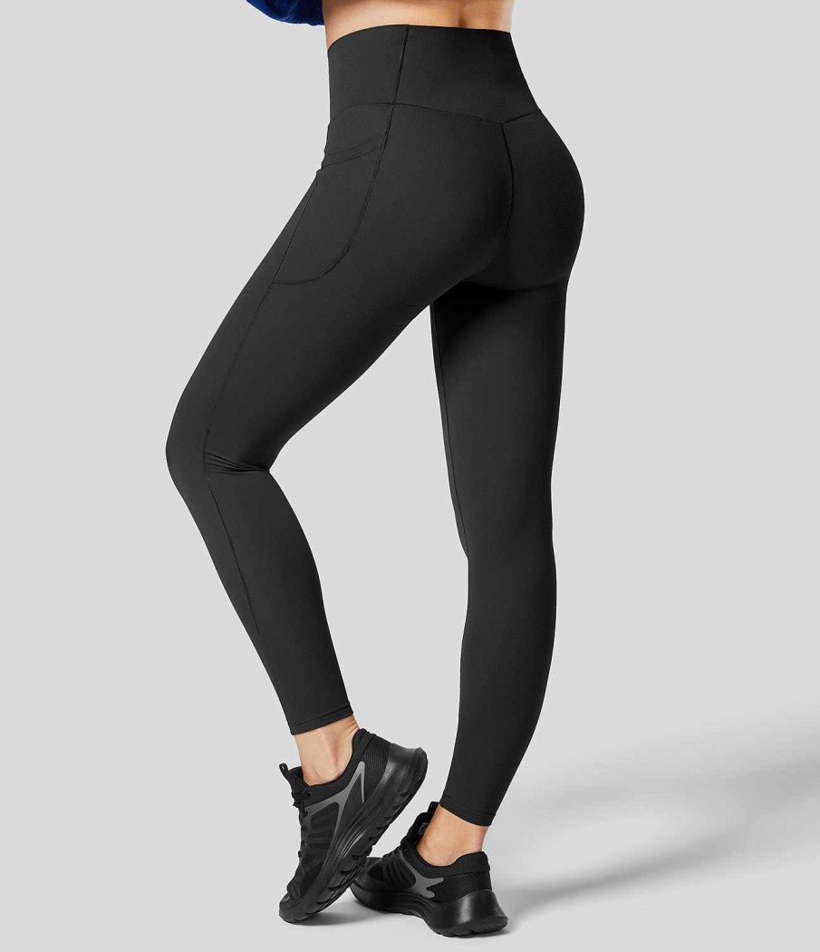 Leggings HALARA | Ultrasculpt Yoga-7/8-Leggings Mit Hoher Taille, Crossover-Bauchkontrolle, Po-Lifting Und Seitentaschen