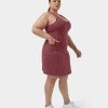 Plus + Kurve HALARA | Cloudful Air Fabric Rundhals-Seitentasche Plain Cool Touch Tank Plus Size Dress-Personliche Bestleistung