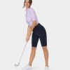 Kleidung HALARA Cropped Tops | Kurzes Golf-Sportoberteil Mit Stehkragen, Halblangen Armeln Und Reisverschluss Vorne