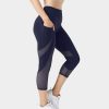 Leggings HALARA | Einfarbige Capri-Leggings Aus Cloudful Fabric 3.0 Mit Hoher Taille Und Kontrast-Mesh-Seitentasche