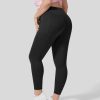 Plus + Kurve HALARA | Cloudful Stoff-Fleece-Leggings Mit Hoher Taille, Crossover-Seitentasche, Yoga-Leggings In Ubergrose 7/8