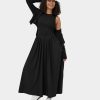 Kleider HALARA | Breezeful Armelloses, Ruckenfreies, Ausgeschnittenes, Fliesendes Maxi-Freizeitkleid Mit Seitentaschen