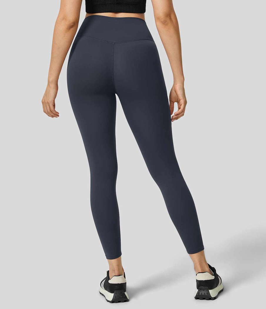 Leggings HALARA | Hoch Taillierte Yoga-7/8-Leggings Mit Crossover-Kontrast-Mesh Und Beweglicher Schnalle