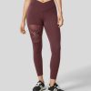 Leggings HALARA | Hoch Taillierte Yoga-7/8-Leggings Mit Crossover-Kontrast-Mesh Und Beweglicher Schnalle